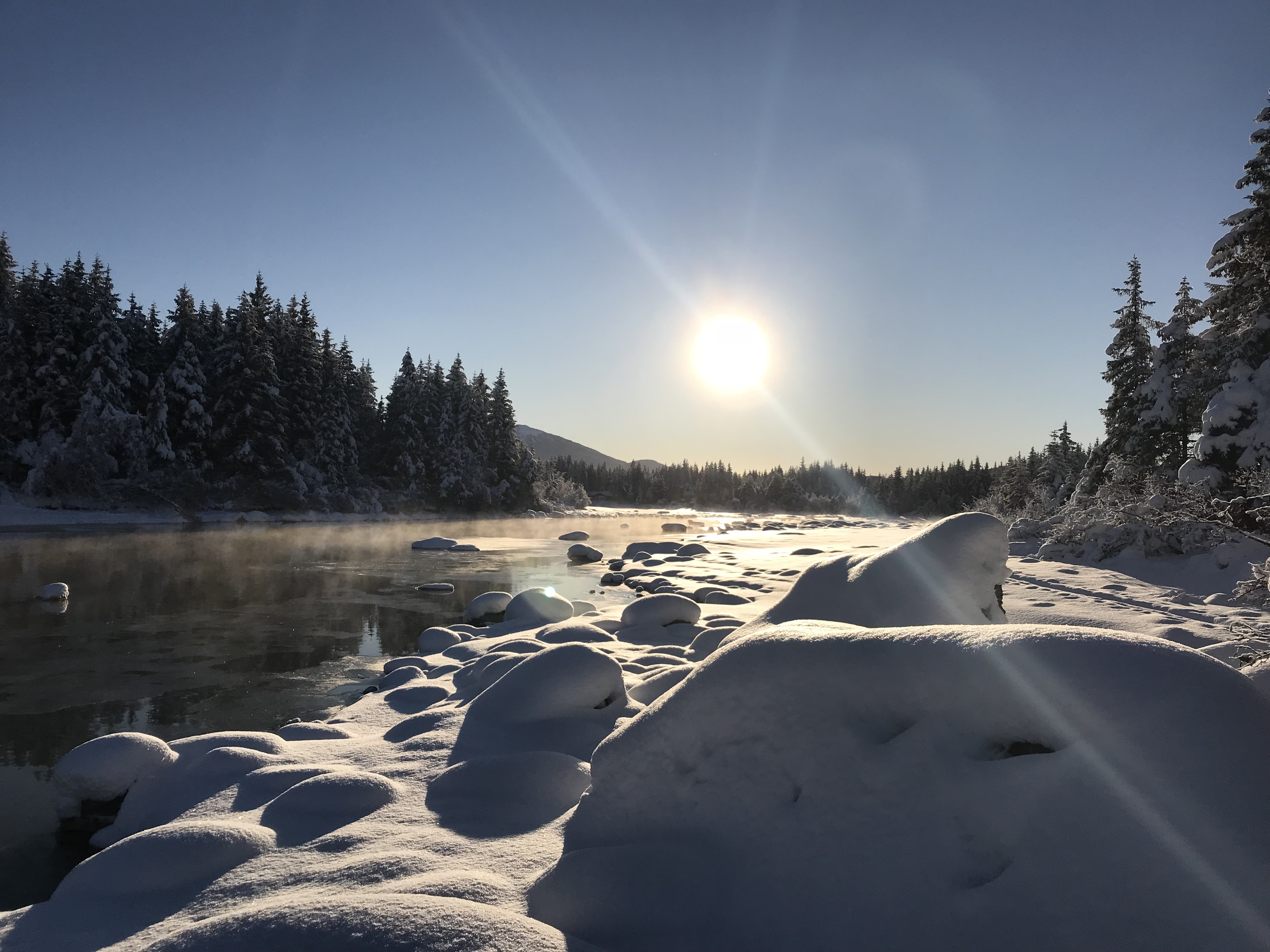 Mendenhall River at mouth of Mendenhall Lake